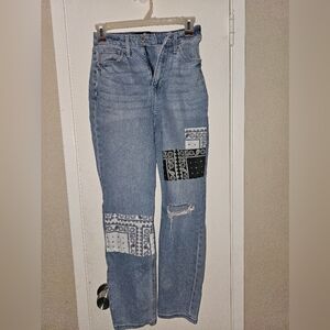 Hollister Blue Boyfriend Jeans with Distressed Rips